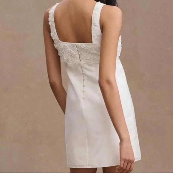 BHLDN Meadow Embellished Square-Neck Mini Dress - size 16 - Picture 4 of 12